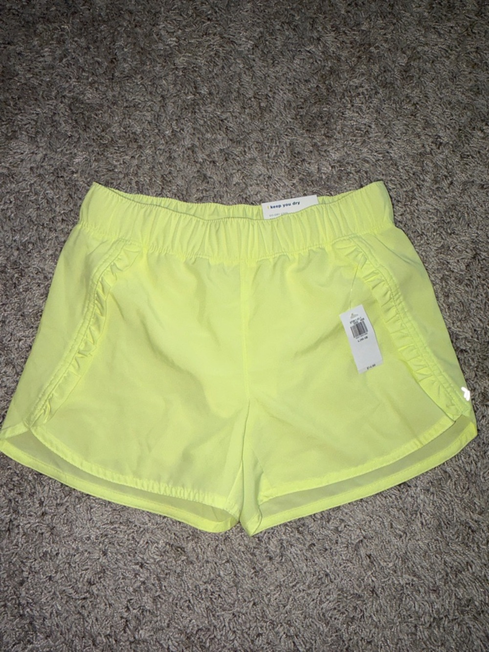 Old Navy Neon Yellow Girls' Active Shorts. Size 10-12 Large